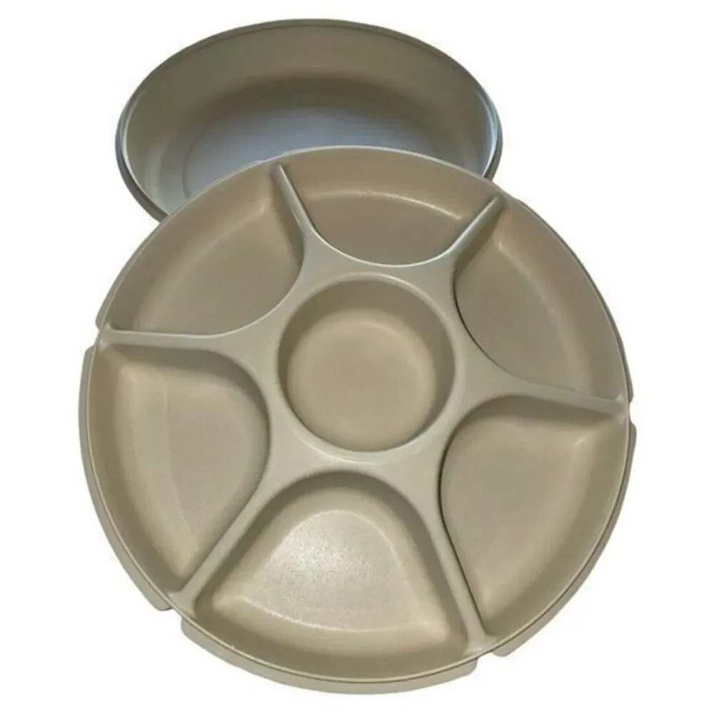 Tupperware Vintage Serving Center Tray Divided Chill Layered Veggies Chips Fruit